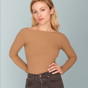 REFORMATION | Galina Bodysuit in Butterscotch | Size Medium